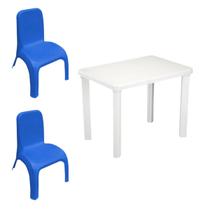 Kit Mesa Plástica Infantil Branca e 2 Cadeiras Kit Mesa Plástica Infantil Branca e 2 Cadeiras