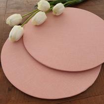 Kit Mesa Posta 04 Capas de Sousplat Em Tecido Mellange Rosa