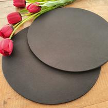 Kit Mesa Posta 06 Bases MDF 35CM + 06 Capas de Sousplat Em Tecido Preto