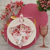 Kit Mesa Posta 12 Bases MDF 35cm 12 Capas de Sousplat 12 Guardanapos de tecido 40x40cm 12 Anéis Porta Guardanapo