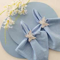 Kit Mesa Posta 12 Capas de Sousplat 12 Guardanapos de tecido 40x40cm 12 Anéis Argola Porta Guardanapo