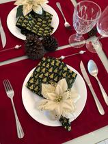 Kit Mesa Posta 12 Lugares Jogo Americano + Guardanapo Decora