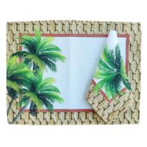 Kit Mesa Posta 12 Peças Jogo Americano Guardanapos Tropical Tecido