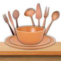 Kit Mesa Posta 40 Pçs Jogo de Jantar Prato Talher Gourmet Mix Kit Mesa Posta 40 Pçs Jogo de Jantar Prato Talher Gourmet Mix