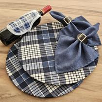 Kit mesa posta 8 capa supla jogo americano xadrez marinho