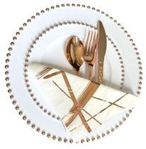Kit Mesa Posta Acrílico Rose 12 Pratos +Talher + Guardanapo Kit Mesa Posta Acrílico Rose 12 Pratos +Talher + Guardanapo
