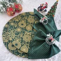 Kit Mesa Posta Bolas Verdes I 01 Capa + Guardanapo + Anel Kit Mesa Posta Bolas Verdes I 01 Capa + Guardanapo + Anel