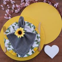 Kit mesa posta capa para suplat jogo americano amarela 8 un