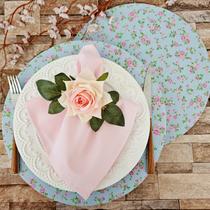 Kit mesa posta capa suplat jogo americano azul claro 6 un