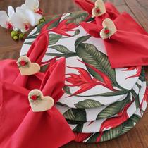 Kit mesa posta capas para sousplat tecido tulipa 10 peças