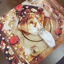 Kit Mesa Posta De Natal Vermelho & Dourado (12 Peças)