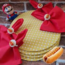 Kit mesa posta hotdog jogo guardanapo biscuit base 30 pçs Kit mesa posta hotdog jogo guardanapo biscuit base 30 pçs