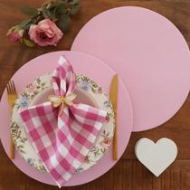 Kit mesa posta jogo americano base rosa bebe clarinho 8 un