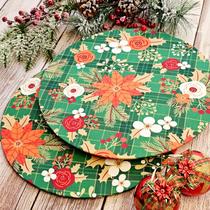 Kit mesa posta jogo americano natal capa verde de 6 pçs