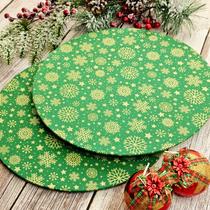 kit mesa posta Natal 12 capas de sousplat com dourado