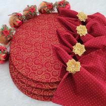 Kit mesa posta natal guardanapo capa sousplat com 12 pçs