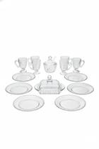 Kit Mesa Posta Pra Servir Café/Chá 15 Peças Cristal.