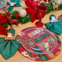 Kit Mesa Posta Sousplat Completo de Natal Natalino Estampado