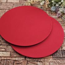 Kit mesa posta sousplat jogo americano 4 capas vermelha e 4 bases