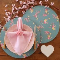 Kit mesa posta supla jogo americano base flor tiffany P 8 un