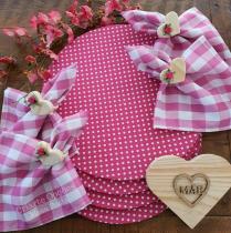 Kit mesa posta supla lugar americano poa rosa pink 6 peças Kit mesa posta supla lugar americano poa rosa pink 6 peças