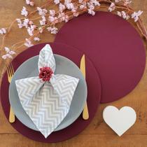 Kit mesa posta suplat jogo americano base tecido vinho 12un