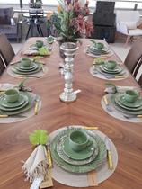 Kit Mesa Posta Verde 56 Peças Cor:Verde-escuro