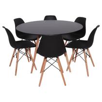 Kit Mesa Redonda De Jantar Para 6 Lugares Com 6 Cadeiras Charles Eames Eiffel - Cadeiras INC