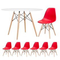 KIT - Mesa redonda Eames 120 cm + 6 cadeiras Eiffel DSW