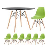 KIT - Mesa redonda Eames 120 cm + 6 cadeiras Eiffel DSW