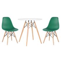 KIT - Mesa redonda Eames 70 cm branco + 2 cadeiras Eiffel DSW