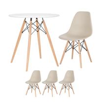 KIT - Mesa redonda Eames 70 cm branco + 3 cadeiras Eiffel DSW