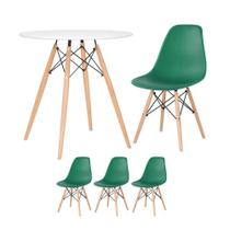 KIT - Mesa redonda Eames 70 cm branco + 3 cadeiras Eiffel DSW