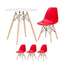 KIT - Mesa redonda Eames 70 cm branco + 3 cadeiras Eiffel DSW