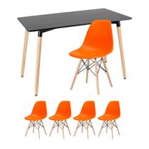 KIT - Mesa retangular Eames 60 x 120 cm + 4 cadeiras DSW