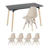 KIT - Mesa retangular Eames 60 x 120 cm + 4 cadeiras DSW