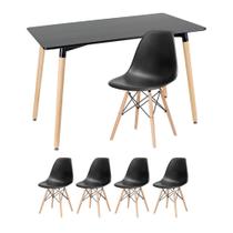 KIT - Mesa retangular Eames 60 x 120 cm + 4 cadeiras DSW