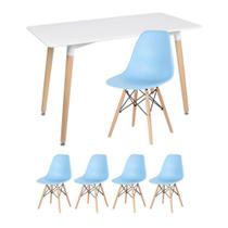 KIT - Mesa retangular Eames 60 x 120 cm branco + 4 cadeiras Eiffel DSW
