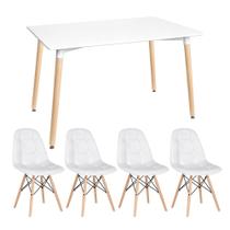 KIT - Mesa retangular Eames 80 x 120 cm + 4 cadeiras Botonê