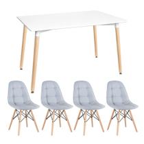 KIT - Mesa retangular Eames 80 x 120 cm + 4 cadeiras Botonê