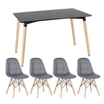KIT - Mesa retangular Eames 80 x 120 cm + 4 cadeiras Botonê