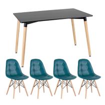 KIT - Mesa retangular Eames 80 x 120 cm + 4 cadeiras Botonê