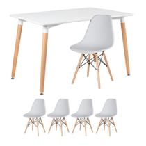 KIT - Mesa retangular Eames 80 x 120 cm + 4 cadeiras DSW
