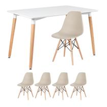 KIT - Mesa retangular Eames 80 x 120 cm + 4 cadeiras DSW