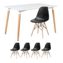 KIT - Mesa retangular Eames 80 x 120 cm + 4 cadeiras DSW
