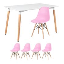 KIT - Mesa retangular Eames 80 x 120 cm + 4 cadeiras DSW