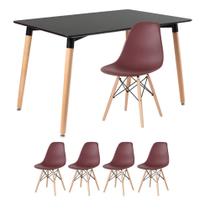 KIT - Mesa retangular Eames 80 x 120 cm + 4 cadeiras DSW
