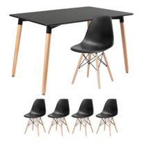KIT - Mesa retangular Eames 80 x 120 cm + 4 cadeiras DSW