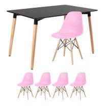 KIT - Mesa retangular Eames 80 x 120 cm + 4 cadeiras DSW