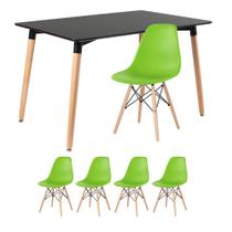 KIT - Mesa retangular Eames 80 x 120 cm + 4 cadeiras DSW